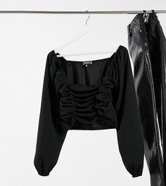 Черная блузка с рюшами Missguided Plus-Черный