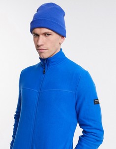 Ярко-синяя спортивная куртка из флиса с нашивкой ASOS DESIGN-Синий