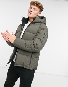 Серый ультраплотный пуховик Abercrombie & Fitch