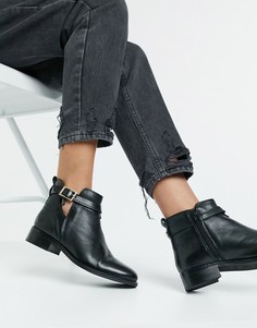 Черные кожаные ботинки с вырезами и пряжкой Carvela-Черный