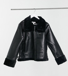 Черная куртка-авиатор с воротником из искусственного меха Urban Bliss Plus-Черный