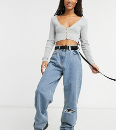 Синие потертые джинсы в винтажном стиле COLLUSION extreme-Синий