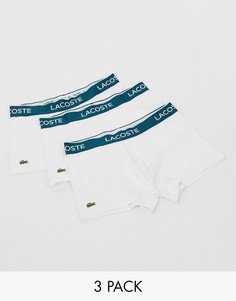 Набор из трех белых боксеров-брифов с логотипом на поясе Lacoste-Белый