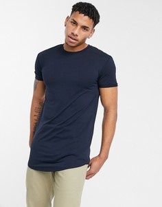 Длинная футболка Selected Homme-Темно-синий