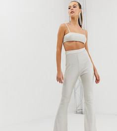 Комбинируемые расклешенные брюки в рубчик с блестками Fashionkilla-Розовый