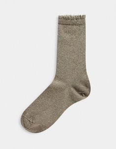 Бежевые носки с блестками Pieces-Neutral
