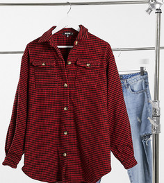 Красная куртка-рубашка с узором «гусиная лапка» Missguided Tall-Красный