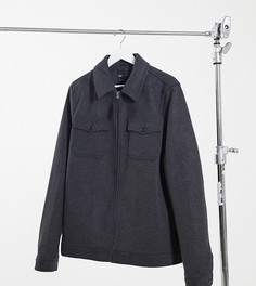 Серая куртка Харрингтон с добавлением шерсти ASOS DESIGN Tall-Серый