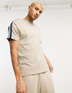Бежевая футболка с полосками по бокам Celio-Neutral