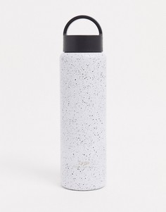 Белая металлическая бутылка для воды Typo с декором в виде брызг объемом 500 мл-Белый