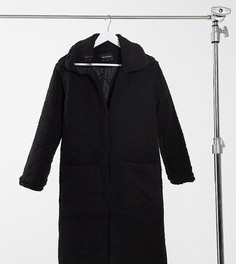 Длинное пальто из искусственного меха Brave Soul Petite-Черный цвет