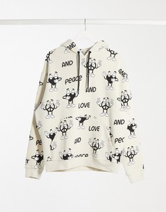 Худи от комплекта в стиле унисекс с принтом "Peace" Crooked Tongues-Мульти