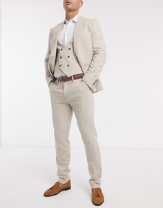 Узкие брюки из шерсти с узором «в елочку» Gianni Feraud-Белый