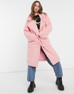Флисовое oversize-пальто Daisy Street-Розовый цвет