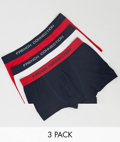 Набор из трех разноцветных боксеров-брифов French Connection-Мульти