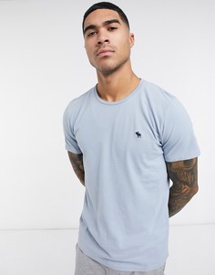 Голубая футболка с логотипом Abercrombie & Fitch-Синий