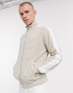 Бежевая спортивная куртка с контрастной вставкой от комплекта The Couture Club-Neutral