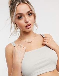 Светло-бежевая майка для дома в рубчик ASOS DESIGN-Бежевый