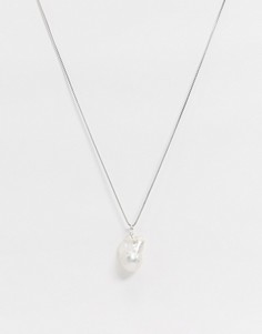Ожерелье с барочным жемчугом Krystal London-Кремовый