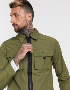 Куртка-рубашка Quatro оливкового цвета Nicce-Зеленый цвет