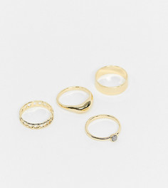 Комплект золотистых наборных колец DesignB London Curve-Золотистый