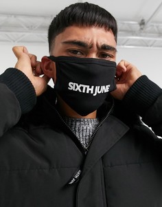 Черная маска для лица с логотипом Sixth June-Черный цвет