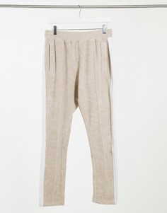 Бежевые спортивные брюки от комплекта с контрастной вставкой The Couture Club-Бежевый