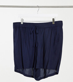 Темно-синие шорты с завязкой на поясе Junarose-Темно-синий