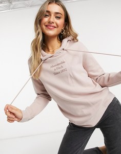 Худи розового цвета с логотипом спереди Abercrombie & Fitch-Розовый цвет