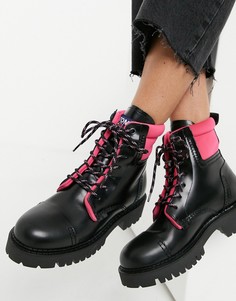Черные ботинки с цветными шнурками Tommy Jeans Pop-Черный цвет
