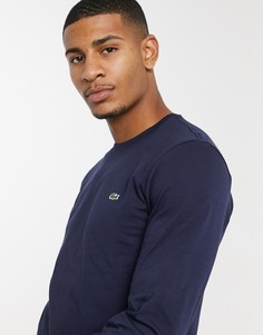 Синий лонгслив с принтом крокодила Lacoste-Темно-синий