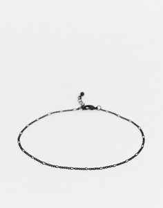 Черный матовый браслет-цепочка на ногу 2 мм ASOS DESIGN