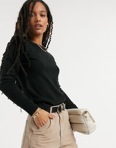 Черный трикотажный джемпер с круглым вырезом French Connection Babysoft-Черный цвет