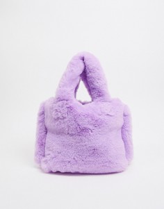 Маленькая сумка-тоут из искусственного меха лавандового цвета Jayley-Фиолетовый цвет