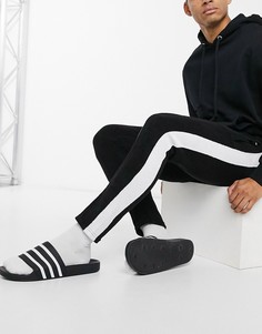 Черные спортивные брюки от комплекта с контрастной вставкой The Couture Club-Черный цвет