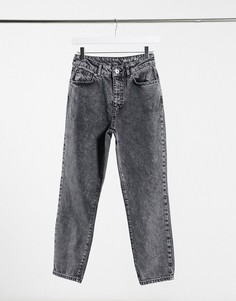 Серые джинсы премиум в винтажном стиле с завышенной талией Noisy May Isobel-Серый