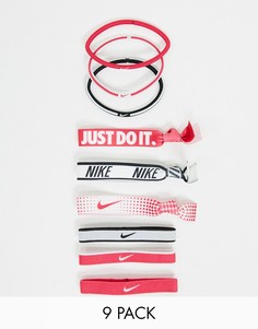 Набор из 9 резинок для волос Nike в розовых оттенках-Розовый цвет