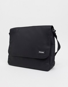 Черная нейлоновая сумка через плечо French Connection с логотипом "FCUK"-Черный цвет