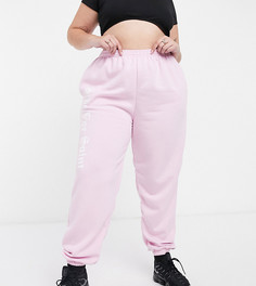 Джоггеры со слоганом сбоку от комплекта Skinnydip Curve x Jade Thirlwall-Розовый цвет