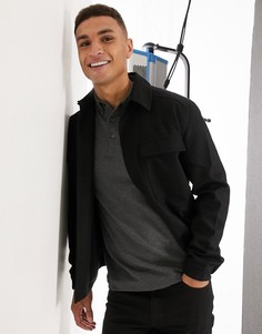 Свободная куртка из шерсти черного цвета от комплекта Selected Homme Tailored Studio-Черный цвет
