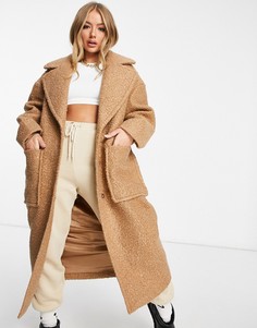 Бежевое длинное пальто в стиле oversized UGG Hattie-Бежевый
