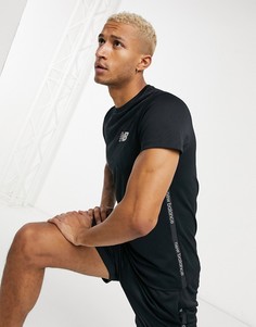 Черная футболка с кантом и логотипом New Balance Football-Черный цвет