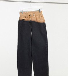 Черные широкие джинсы в стиле 90-х с эффектом деграде COLLUSION x014-Многоцветный