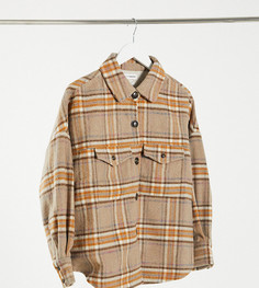 Клетчатая куртка-рубашка в стиле oversized из ткани с добавлением шерсти Native Youth-Многоцветный