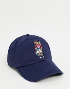 Темно-синяя кепка с вышивкой в виде медведя-гольфиста Polo Ralph Lauren Golf-Темно-синий