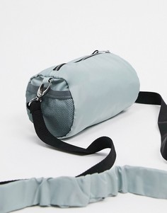 Маленькая светло-серая сумка через плечо в виде бочонка ASOS DESIGN 90s-Серый