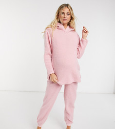 Комплект с худи и джоггерами розового цвета ASOS DESIGN Maternity-Розовый
