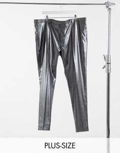 Черные зауженные брюки в тонкую серебристую полоску Twisted Tailor PLUS-Черный цвет