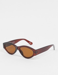 Коричневые солнцезащитные очки «кошачий глаз» ASOS DESIGN-Черный