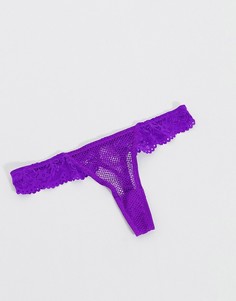 Фиолетовые стринги из сетки и кружева ASOS DESIGN Iris-Фиолетовый цвет